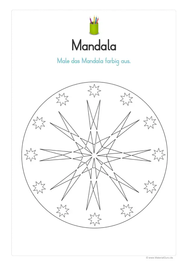 Ausmalbild Mandala 13