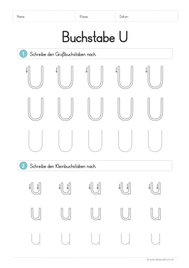 Buchstabe U - MaterialGuru