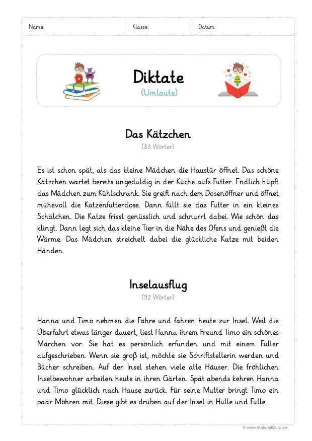 Diktat: Umlaute