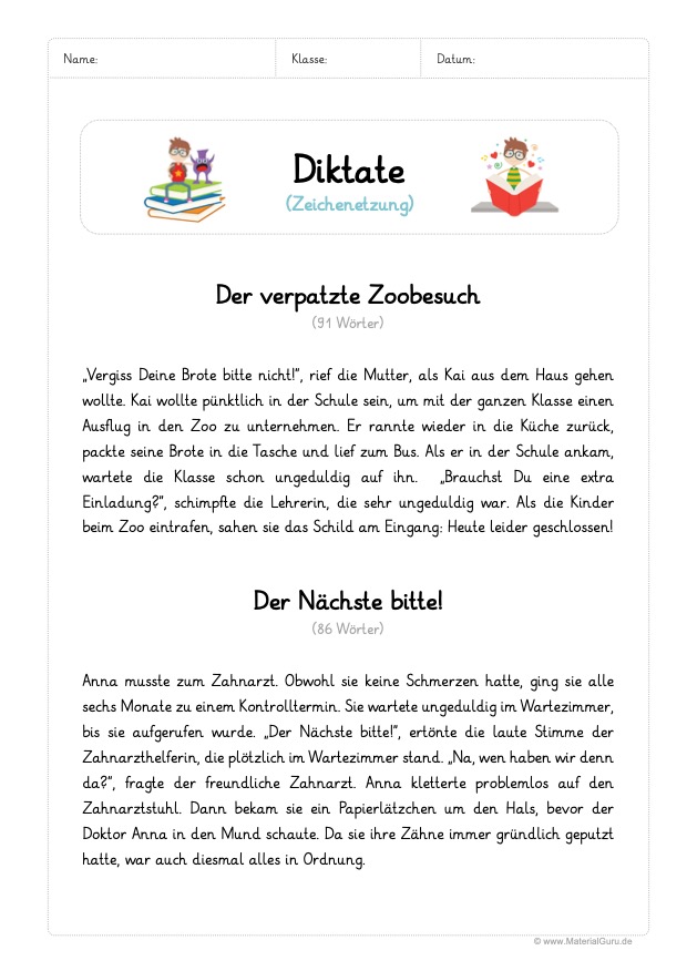 Diktat: Zeichensetzung