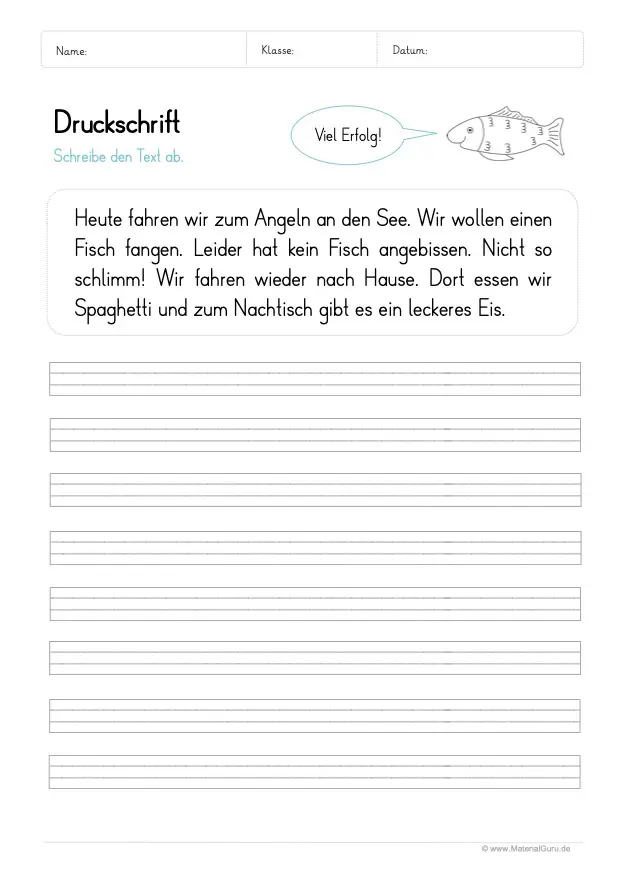 Arbeitsblatt: Text in Druckschrift abschreiben 04