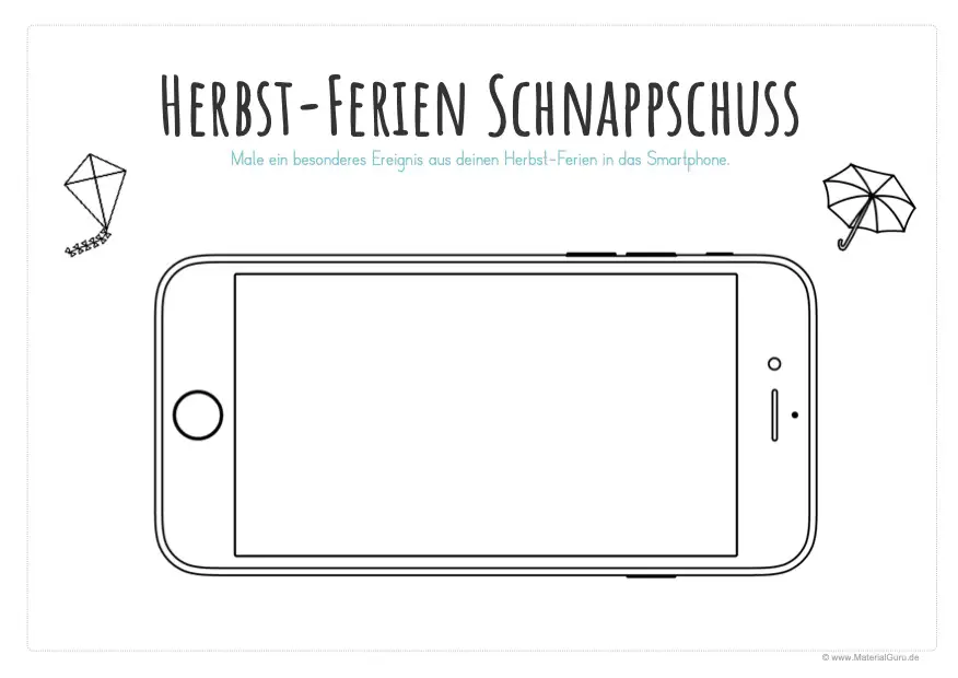 Arbeitsblatt: Herbst-Ferien-Schnappschuss mit Smartphone