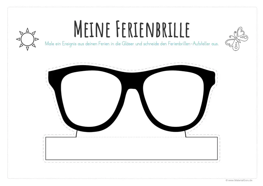 Arbeitsblatt Ostferien: Meine Ferienbrille