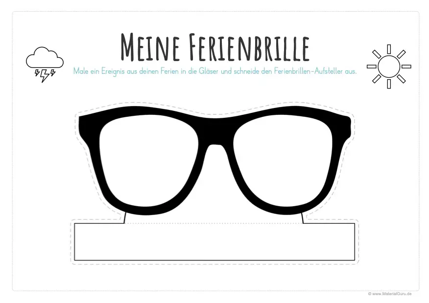 Arbeitsblatt: Meine Sommerferien-Brille