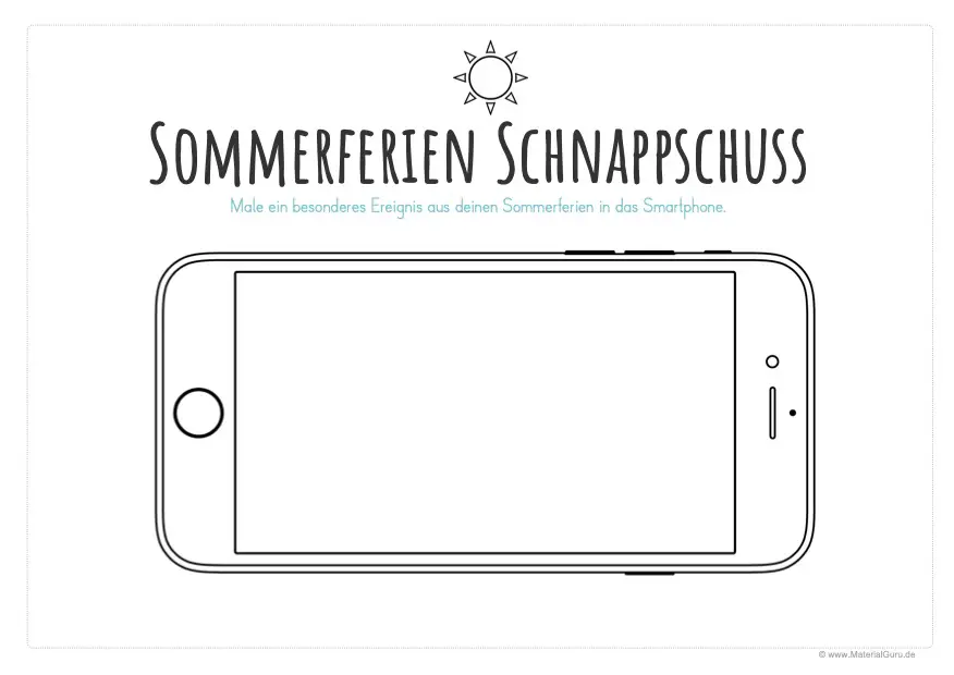 Arbeitsblatt: Sommerferien-Bild in Smartphone malen