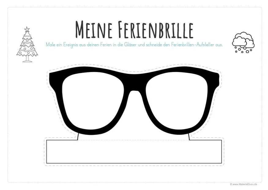 Arbeitsblatt: Meine Weihnachts-Ferien-Brille