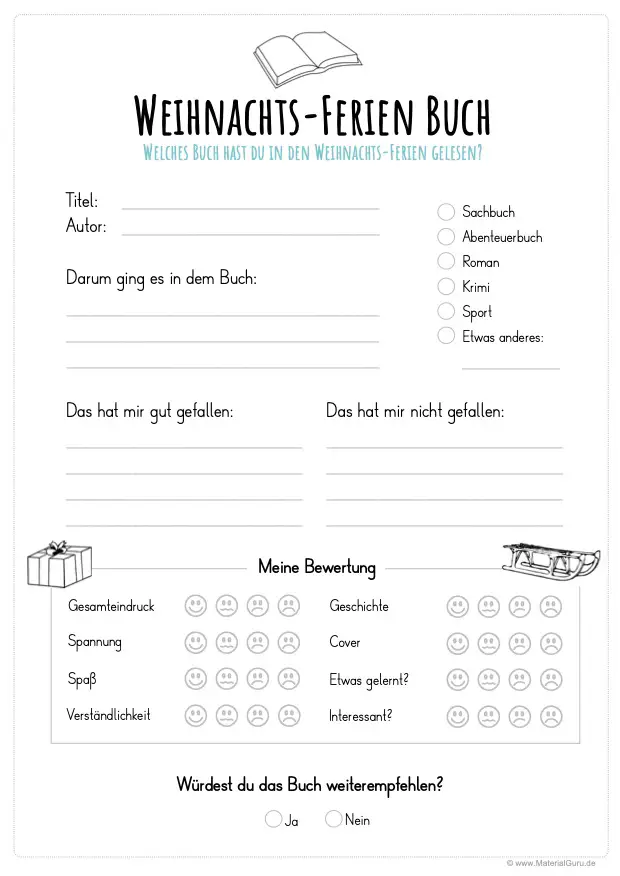 Unterrichtsmaterial WeihnachtsFerien MaterialGuru