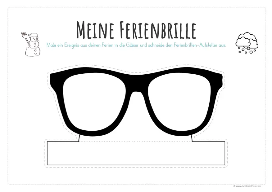 Arbeitsblatt: Meine Winterferien-Brille