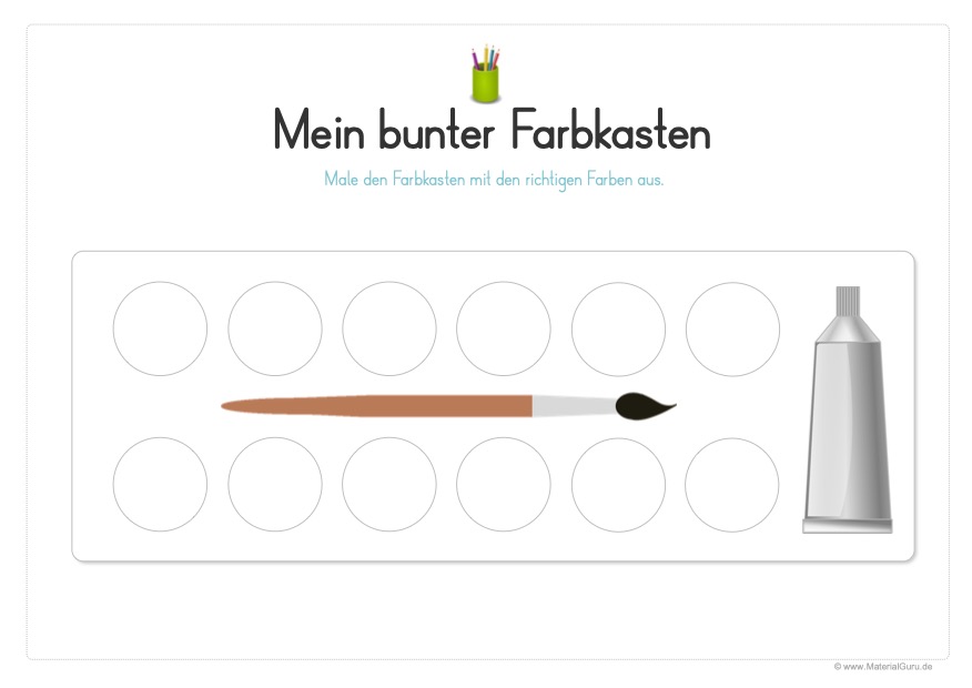 Arbeitsblatt: Mein bunter FarbkastenArbeitsblatt: Mein bunter Farbkasten