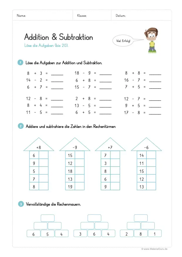 Subtraktion Materialguru