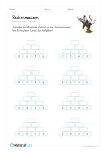 Rechenmauern - MaterialGuru