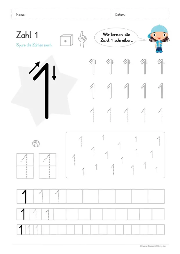 ABC Vorschule schreiben lernen Ziffern Zahlen Schreibübungen Grundschule Übungen 