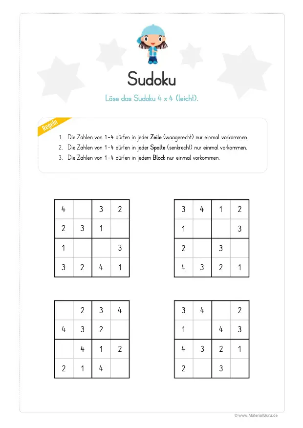 sudoku leicht zum ausdrucken kostenlos