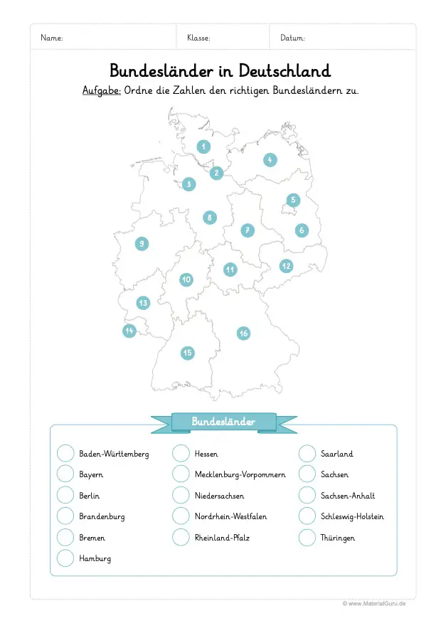 Lernen mit von bundesländer deutschland hauptstadt Deutsch lernen