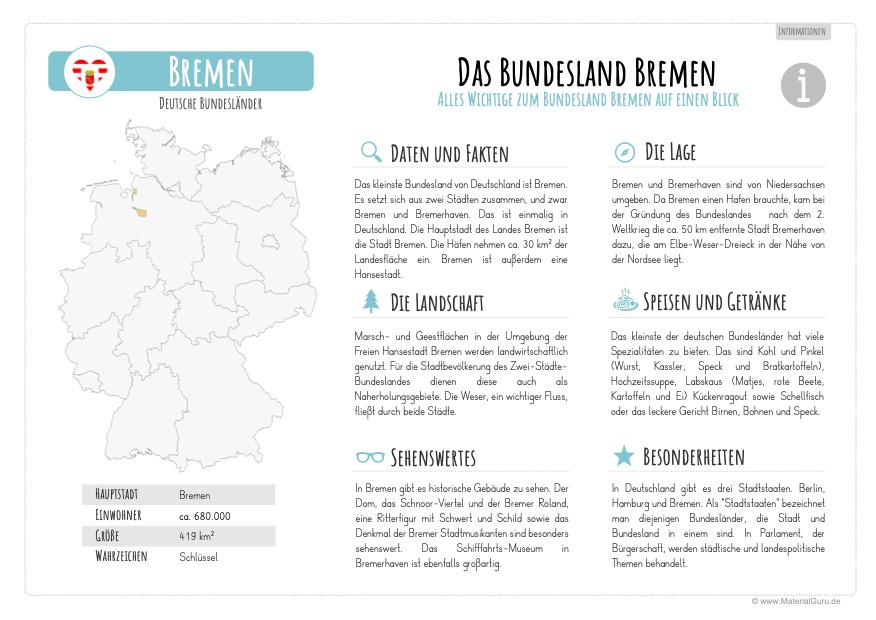 Arbeitsblatt: Informationen über Bremen