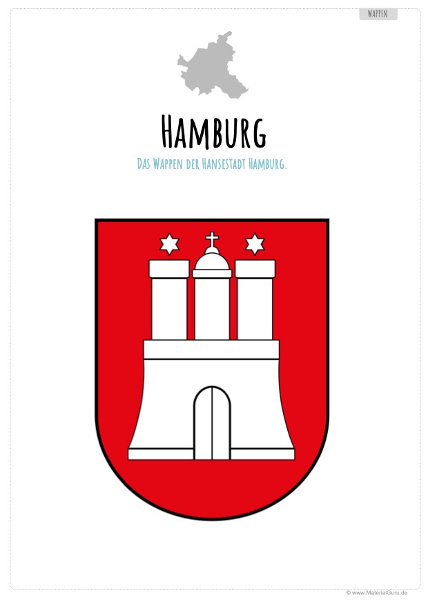 Arbeitsblatt: Wappen von Hamburg