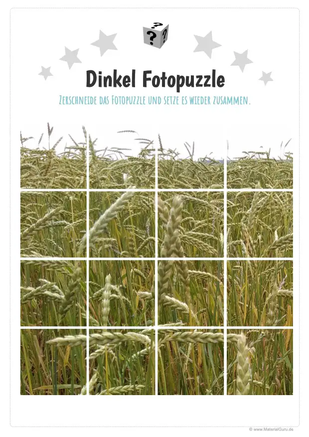 Arbeitsblatt: Dinkel Fotopuzzle