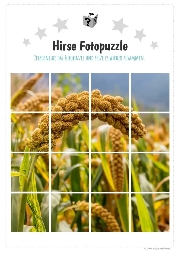 Arbeitsblatt: Hirse Fotopuzzle