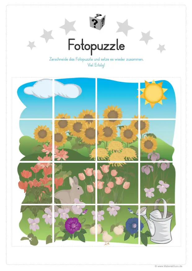 Arbeitsblatt: Fotopuzzle Frühling