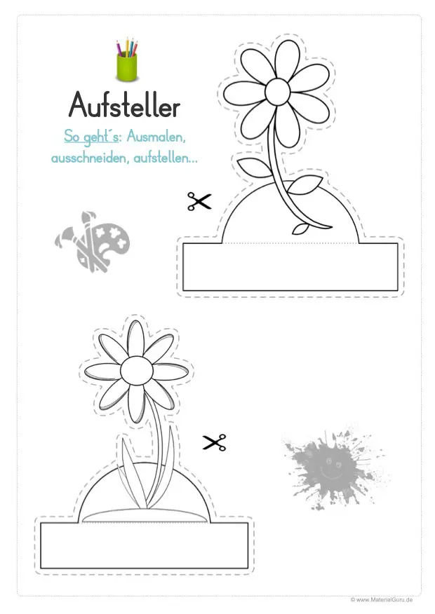 Basteln im Frühling: Aufsteller Blumen