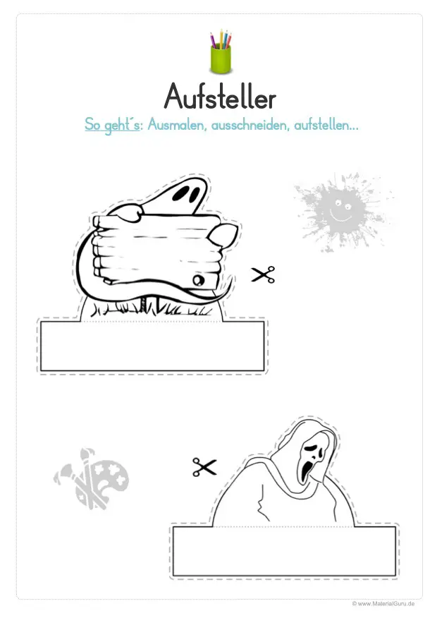 Basteln zu Halloween: Aufsteller 01