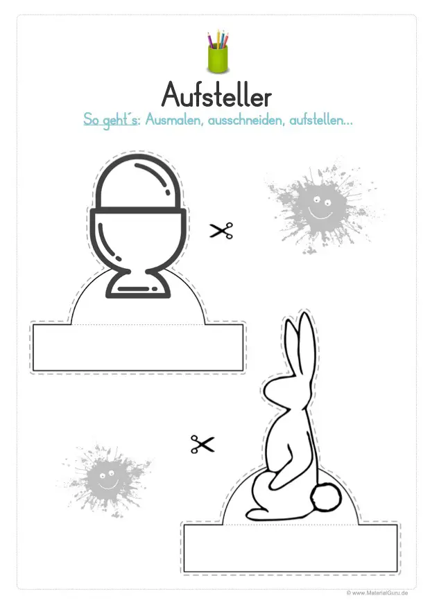 Bastel-Aufsteller: Osterei und Hase