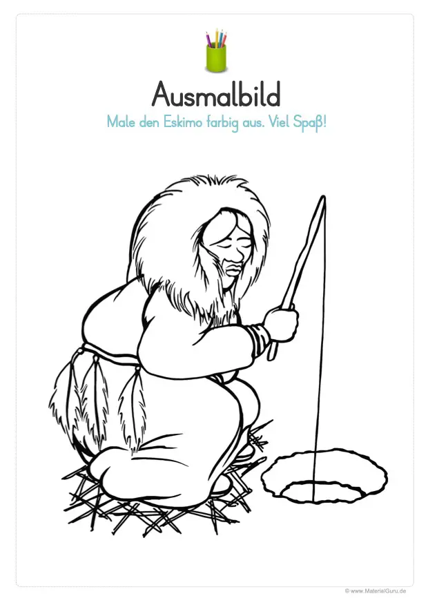 Ausmalbild Eskimo