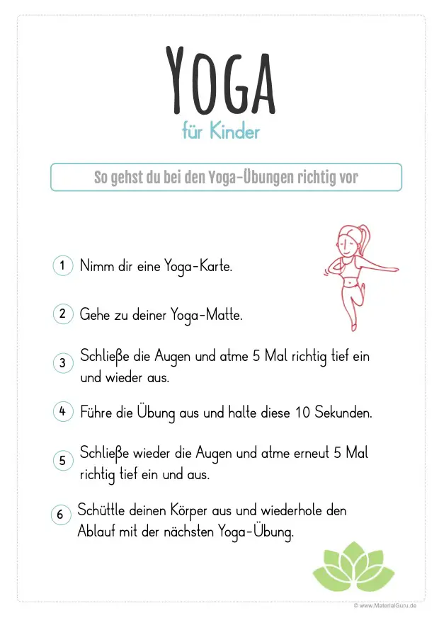 Arbeitsblatt: So gehts! Yoga-Übungen für Kinder