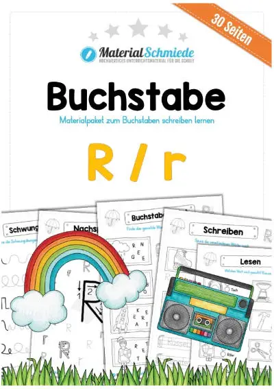 30 Arbeitsblätter: Buchstabe R/r