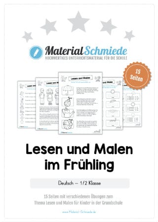 Lesen & Malen im Frühling (15 Arbeitsblätter)